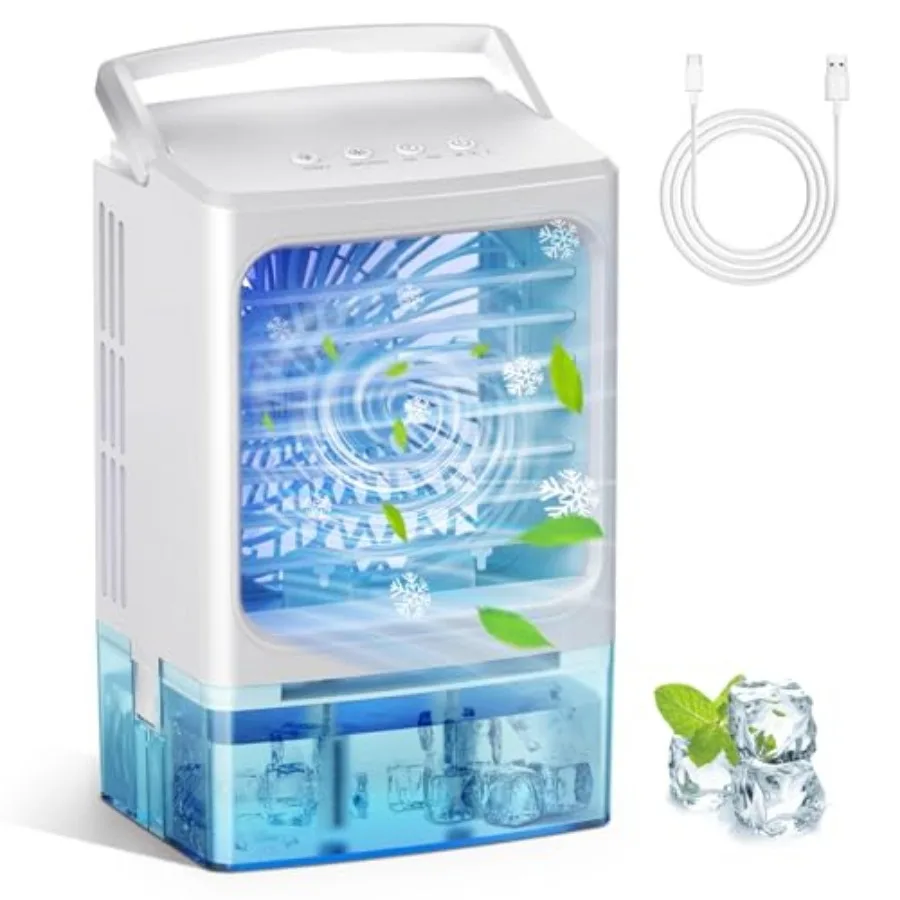 Portable Air Conditioners, 3 Speeds 2 Mist Modes Portable AC Unit with 900ml Water Tank, 7-Color Lights Evaporative Cooler Blow
Portable Air Conditioners, 3 Speeds 2 Mist Modes Portable AC Unit with 900ml Water Tank, 7-Color Lights Evaporative Cooler Blow