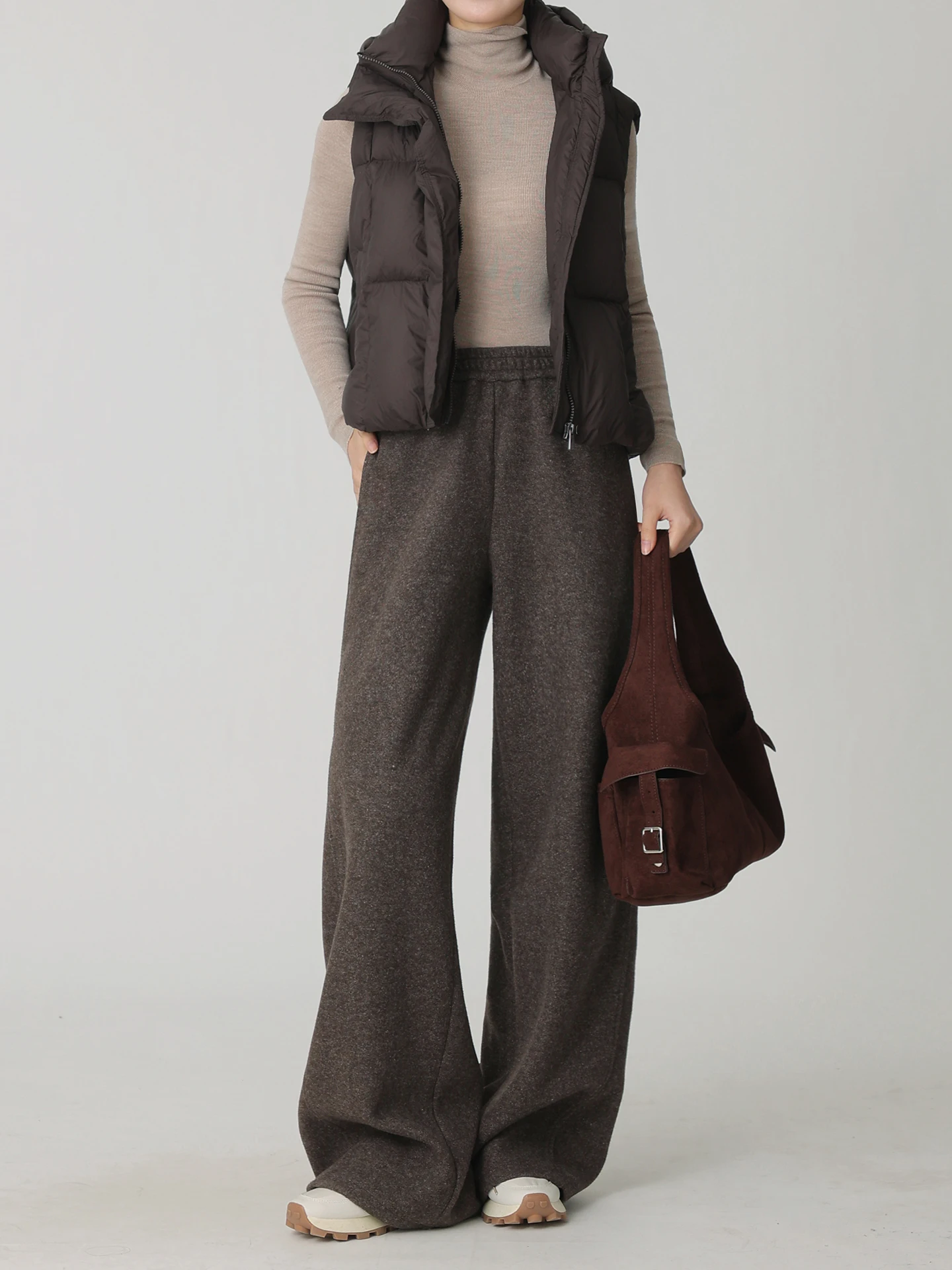 Winter Thiened Woolen Wide Leg Pants Women's Coffee Color Drapey Old Money Sle Floor-Length Casual Trousers
Winter Thiened Woolen Wide Leg Pants Women's Coffee Color Drapey Old Money Sle Floor-Length Casual Trousers