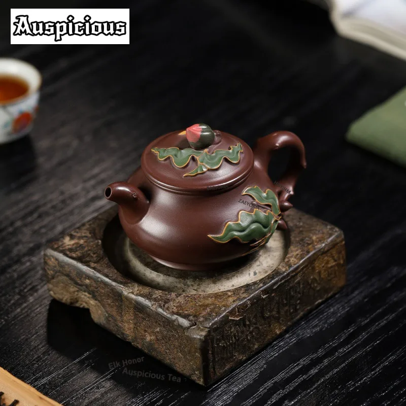 320ml Yixing Purple Clay Teapots Handmade Longevity Peach Pot Raw Ore Mud Kettle Chinese Zisha Kung Fu Tea Set Accessories
320ml Yixing Purple Clay Teapots Handmade Longevity Peach Pot Raw Ore Mud Kettle Chinese Zisha Kung Fu Tea Set Accessories