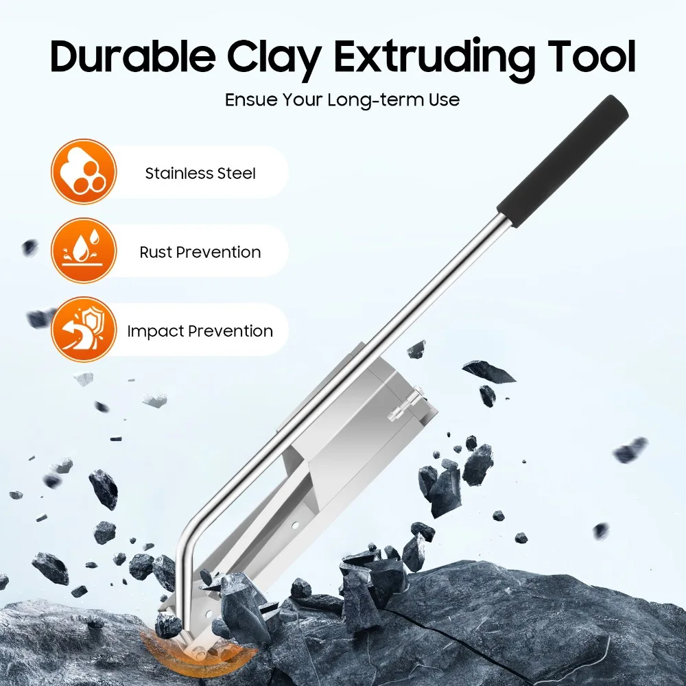 Wall Mounted Stainless Steel Soft Clay Extruder Mud Clay Tool Machine Mold Ceramic Soft Clay Extrusion with Handle
Wall Mounted Stainless Steel Soft Clay Extruder Mud Clay Tool Machine Mold Ceramic Soft Clay Extrusion with Handle