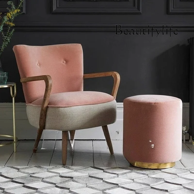 Medieval single solid wood sofa living room Nordic fabric lazy single chair retro homestay leisure chair
Medieval single solid wood sofa living room Nordic fabric lazy single chair retro homestay leisure chair