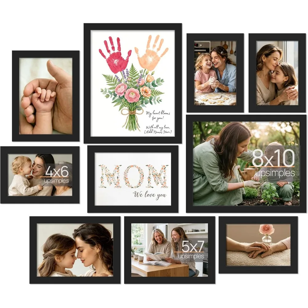 Ten Piece Black Photo Frame Set for Wall or Table Display in Multiple Sizes
Ten Piece Black Photo Frame Set for Wall or Table Display in Multiple Sizes