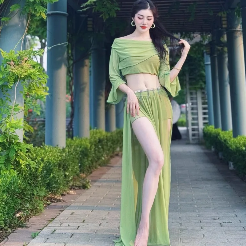 Customized Belly Dance Costumes Advanced Green Performance Dress Temperament Class Clothing Big Swing Skirt Belly Dancewear
Customized Belly Dance Costumes Advanced Green Performance Dress Temperament Class Clothing Big Swing Skirt Belly Dancewear