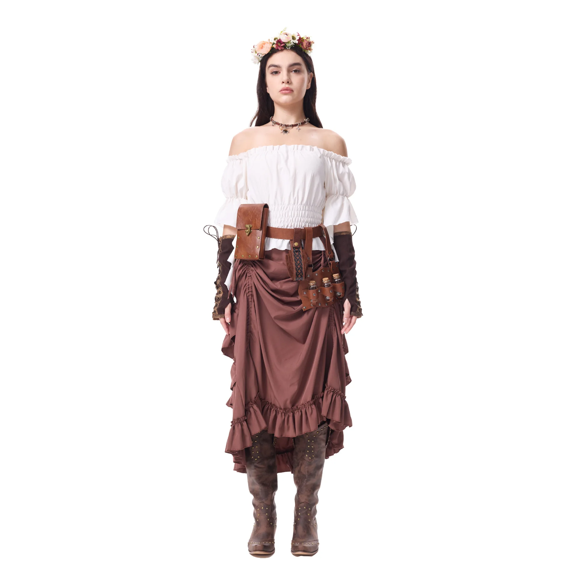 Adult Halloween Captain Pirate Cosplay Costume Women Vantage White Top Drawstring Long Skirt Stage Performance Wear 2025
Adult Halloween Captain Pirate Cosplay Costume Women Vantage White Top Drawstring Long Skirt Stage Performance Wear 2025