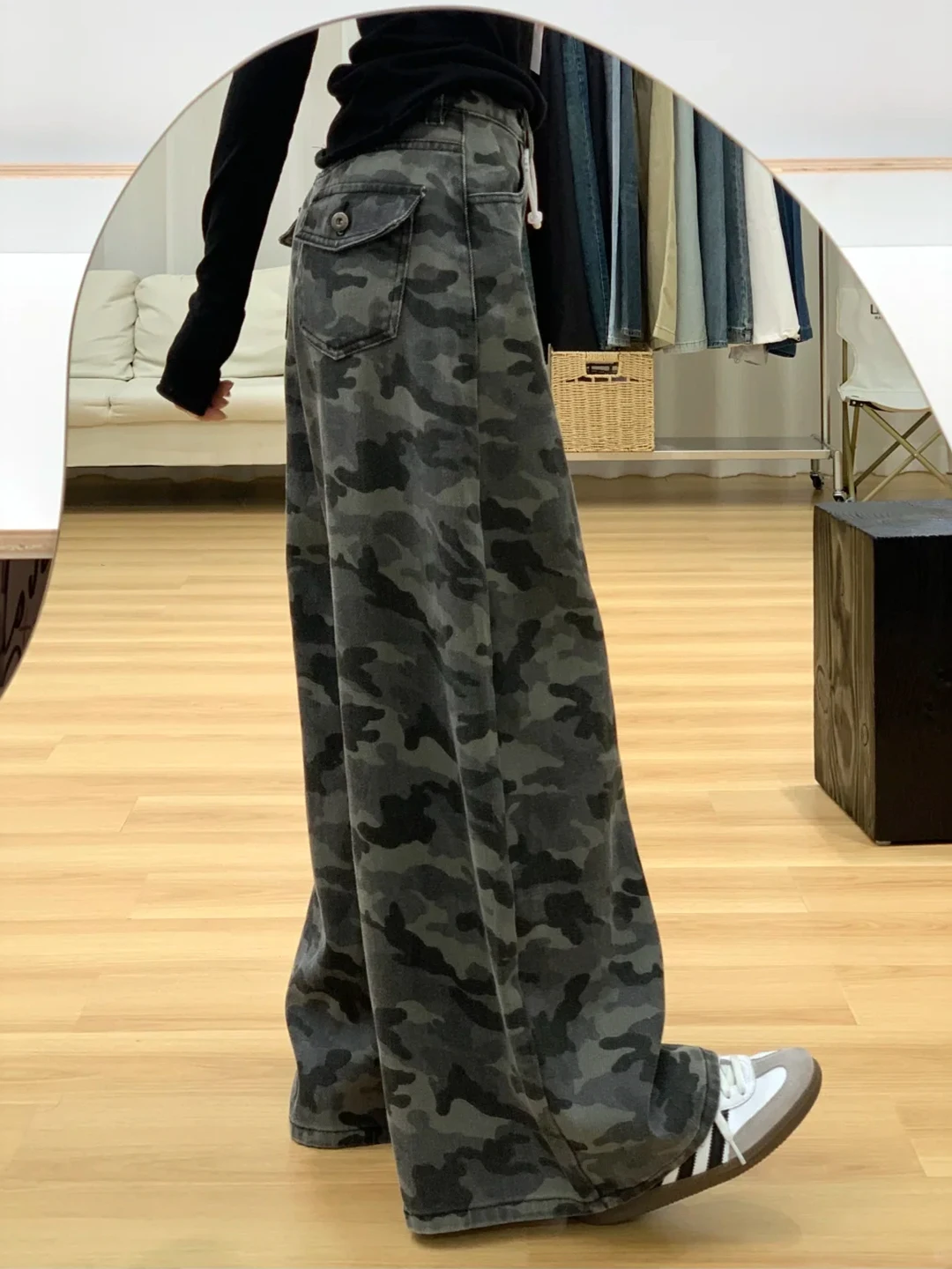 High Waist Wide Leg Camouflage Workwear Jeans Women's Loose plus Size Drapey Floor-Length Pants Casual Daily Commute
High Waist Wide Leg Camouflage Workwear Jeans Women's Loose plus Size Drapey Floor-Length Pants Casual Daily Commute