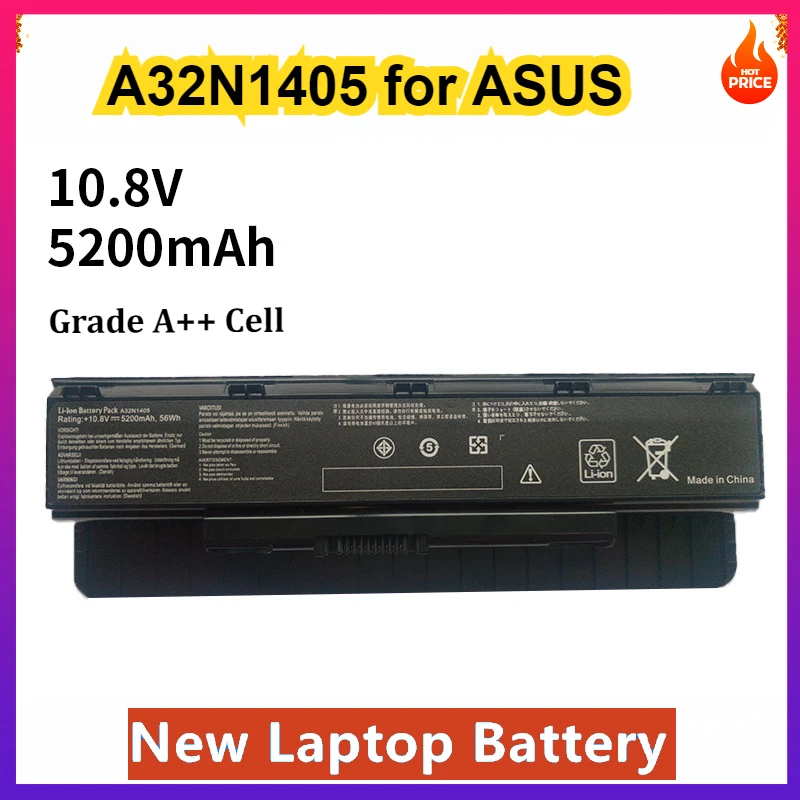 5200mAh A32N1405 Laptop Battery for ASUS ROG N551 N751 N751JK G551 G771 G771JK GL551 GL551JK GL551JM G551J G551JK G551M G551JW
5200mAh A32N1405 Laptop Battery for ASUS ROG N551 N751 N751JK G551 G771 G771JK GL551 GL551JK GL551JM G551J G551JK G551M G551JW