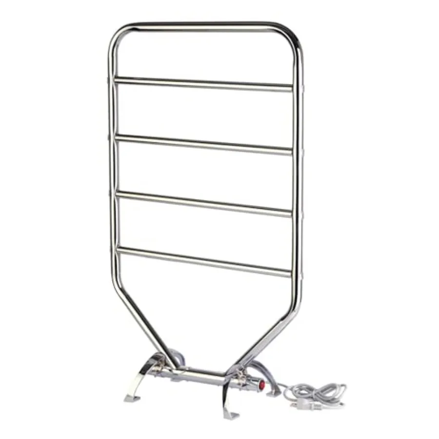 Traditional Towel Warmer for bathroom use - Chrome finish steel frame, silver color, free-standing or wall mounted, 34-inch hei
Traditional Towel Warmer for bathroom use - Chrome finish steel frame, silver color, free-standing or wall mounted, 34-inch hei