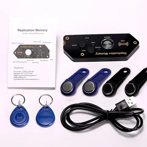 Duplicador de leitor RFID 125KHz - Cloner de copiadora RW2000 RW1990 para chaves T5577/EM4305/EM4100 + TM1990 iButton TMC02