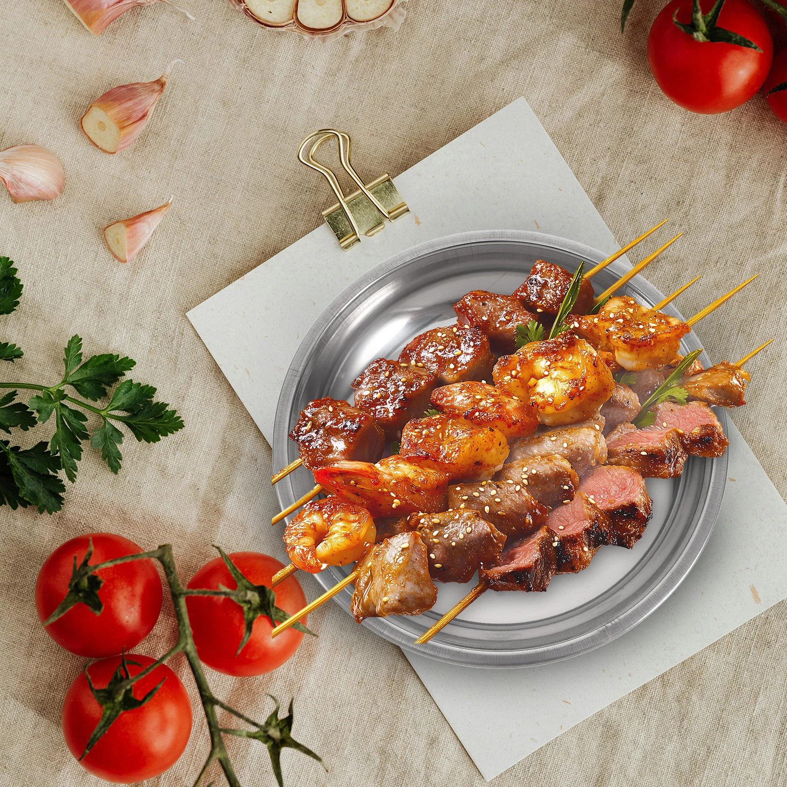 6 Pcs BBQ Stainless Steel Plates 201 Grade 18CM Round Trays for Camping Outdoor Picnic Food Party Storage Dessert Fruits
6 Pcs BBQ Stainless Steel Plates 201 Grade 18CM Round Trays for Camping Outdoor Picnic Food Party Storage Dessert Fruits