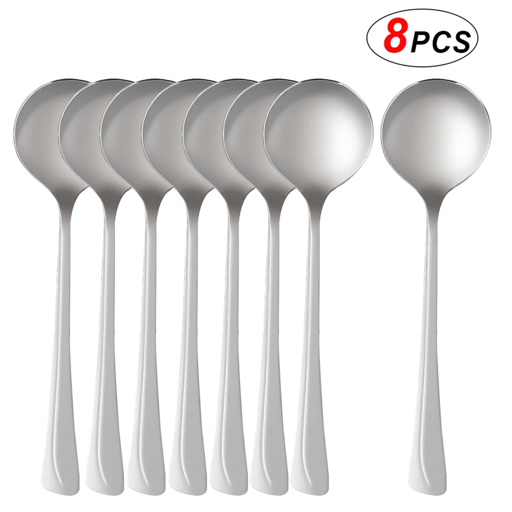 8PCS Korean-Style Long-Handled Spoon, 304 Stainless Steel Household Rice Mixing Spoon, Soup Spoon Safety for Family Gathering
8PCS Korean-Style Long-Handled Spoon, 304 Stainless Steel Household Rice Mixing Spoon, Soup Spoon Safety for Family Gathering