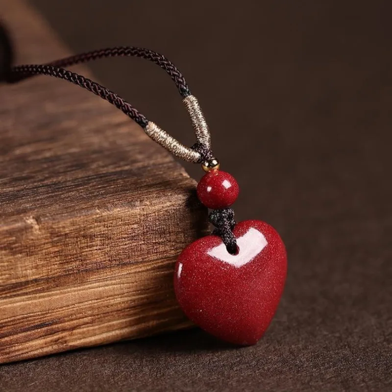 Natural Cinnabar Heart-shaped Pendant, Exquisite and Small Couple Pendant Jewelry.
Natural Cinnabar Heart-shaped Pendant, Exquisite and Small Couple Pendant Jewelry.