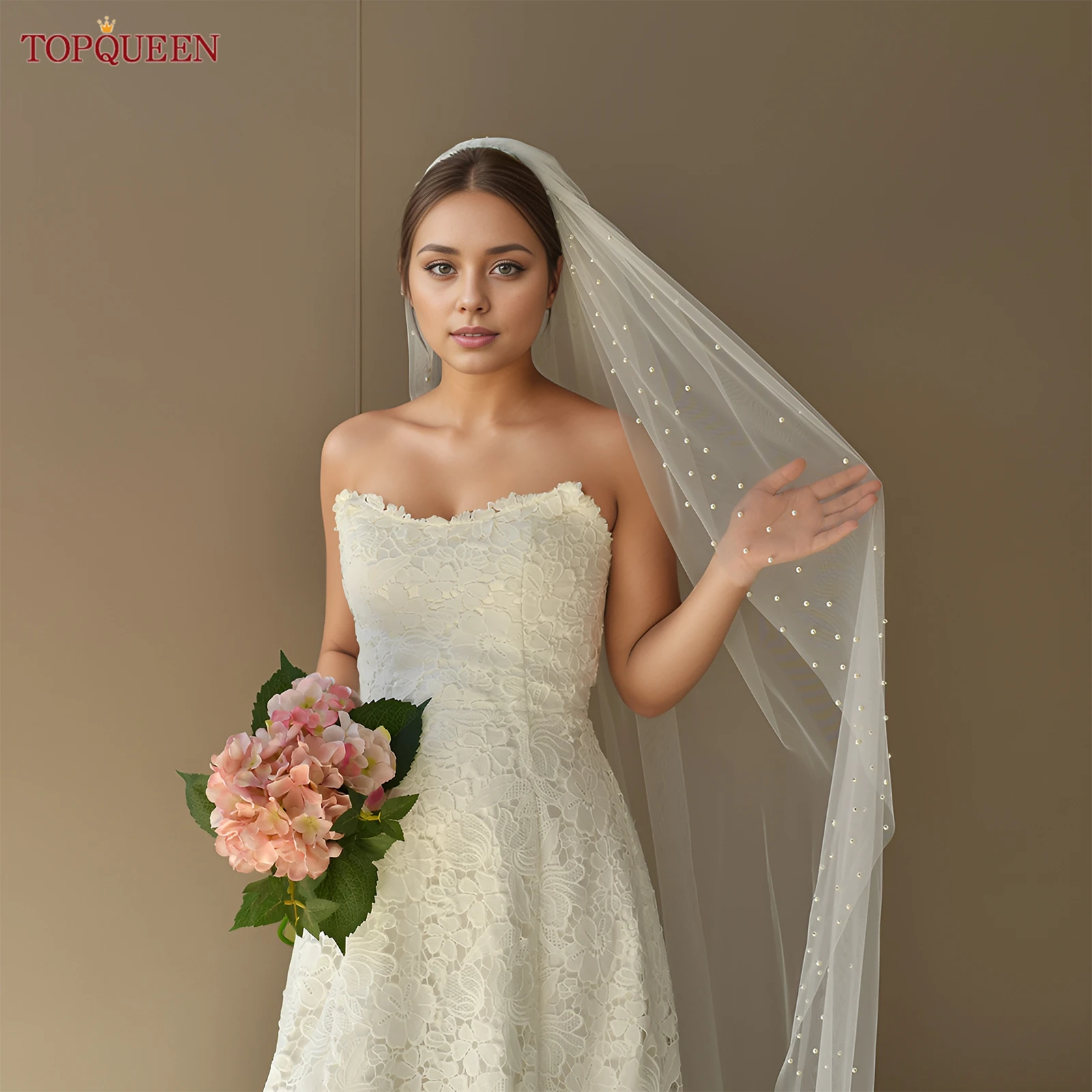 TOPQUEEN V225 Elegant Pearl Veil For Bride Wedding Veil Single Layer 1/2/3m With Comb Wedding Accessories Customizable
TOPQUEEN V225 Elegant Pearl Veil For Bride Wedding Veil Single Layer 1/2/3m With Comb Wedding Accessories Customizable