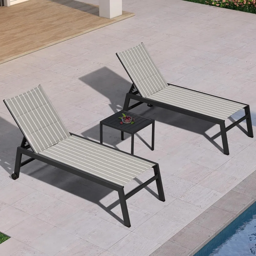 Outdoor Chaise Lounge 2 Pieces Aluminum Patio Lounge Chair with Side Table and Wheels All Weather Outdoor Reclining |
Outdoor Chaise Lounge 2 Pieces Aluminum Patio Lounge Chair with Side Table and Wheels All Weather Outdoor Reclining |