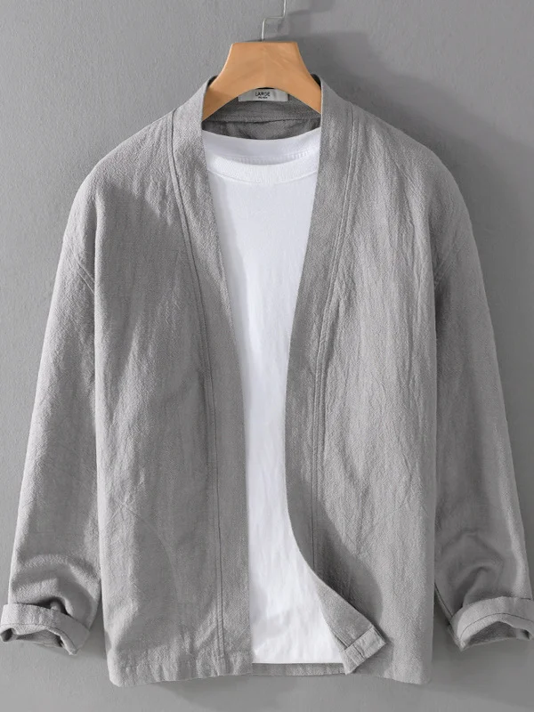 Casual Linen Jaet Men's Loose Fit Faion Urban Sle Breathable Long Sve irt Open Cardigan Spring Autumn Season Wear
Casual Linen Jaet Men's Loose Fit Faion Urban Sle Breathable Long Sve irt Open Cardigan Spring Autumn Season Wear