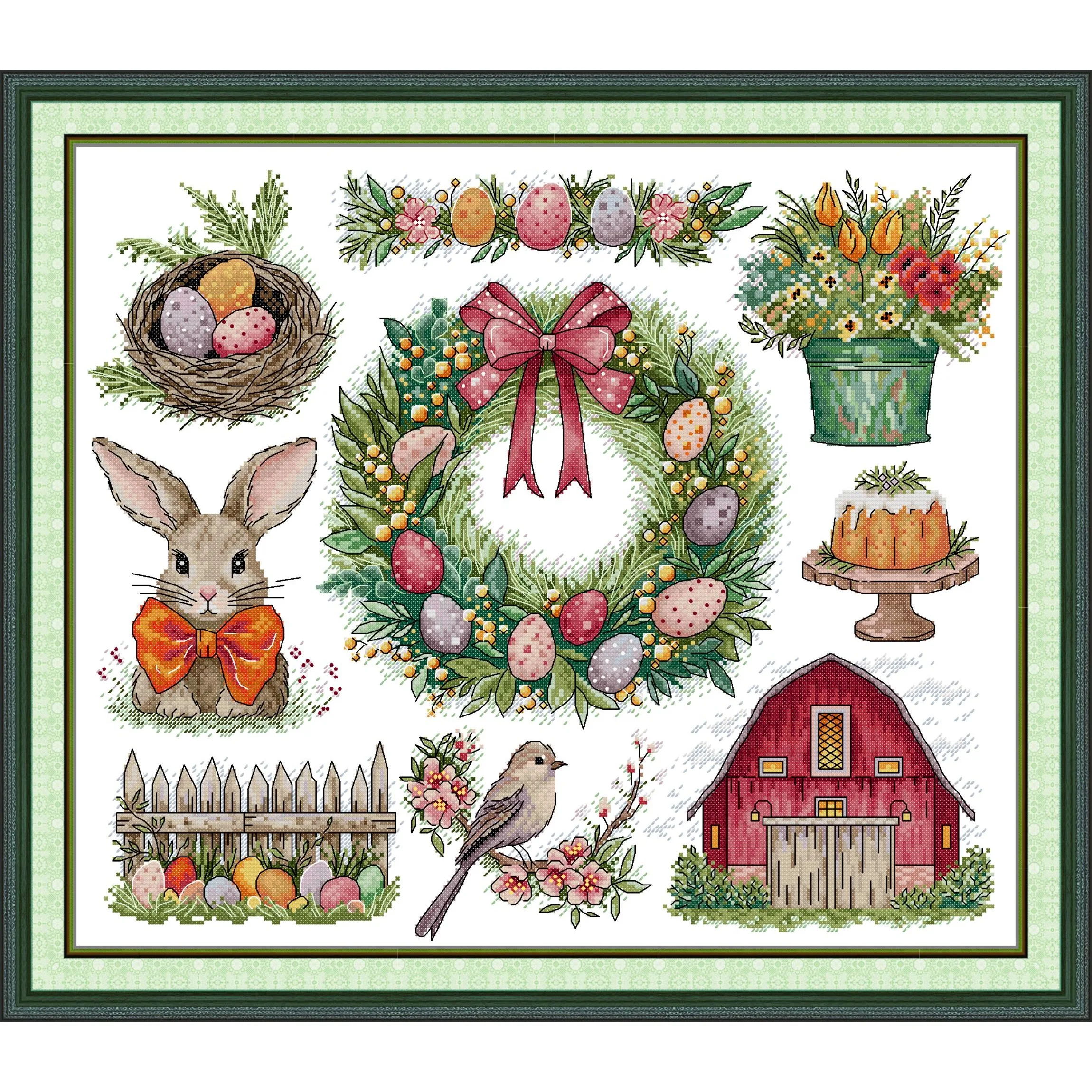 Joy Sunday ,Easy Sewing Pattern for Beginner Stamped Fabric Embroidery Set-Christmas Wreath with Bunny
Joy Sunday ,Easy Sewing Pattern for Beginner Stamped Fabric Embroidery Set-Christmas Wreath with Bunny