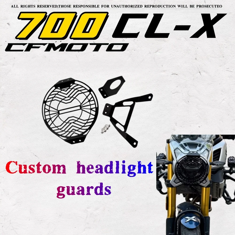 Для CFMOTO CLX700 700CL-X модифицированная сетка для фар, защитная крышка для фар, абажур CL-X700
Для CFMOTO CLX700 700CL-X модифицированная сетка для фар, защитная крышка для фар, абажур CL-X700