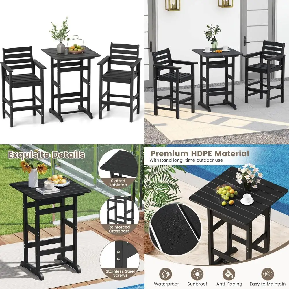 Барный набор из 3 предметов для патио из HDPE, 2-барные кресла Adirondack высотой с квадратным высоким столом, водонепроницаемый комплект мебели для бистро с ножкой
Барный набор из 3 предметов для патио из HDPE, 2-барные кресла Adirondack высотой с квадратным высоким столом, водонепроницаемый комплект мебели для бистро с ножкой