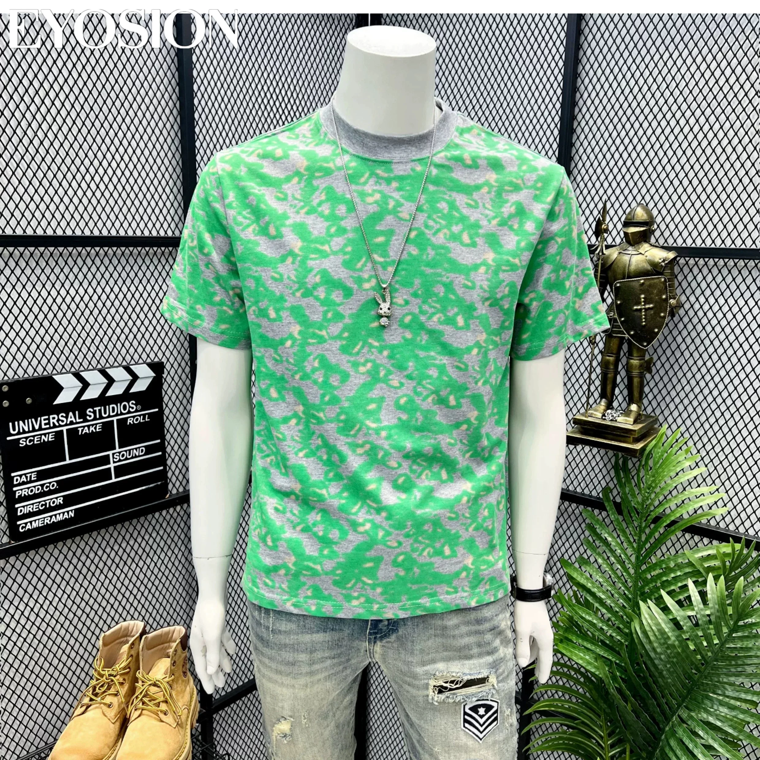Men's T-shirt High Quality 100% Cotton Contrasting Green Color Tie Dye Summer Men Tee Casual Streetwears Short Sleeve Tee Tops
Men's T-shirt High Quality 100% Cotton Contrasting Green Color Tie Dye Summer Men Tee Casual Streetwears Short Sleeve Tee Tops