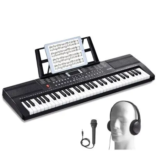 61-Key Portable Digital Piano Keyboard with 200 Tones & 200 Rhythms - Perfect for Beginners
61-Key Portable Digital Piano Keyboard with 200 Tones & 200 Rhythms - Perfect for Beginners