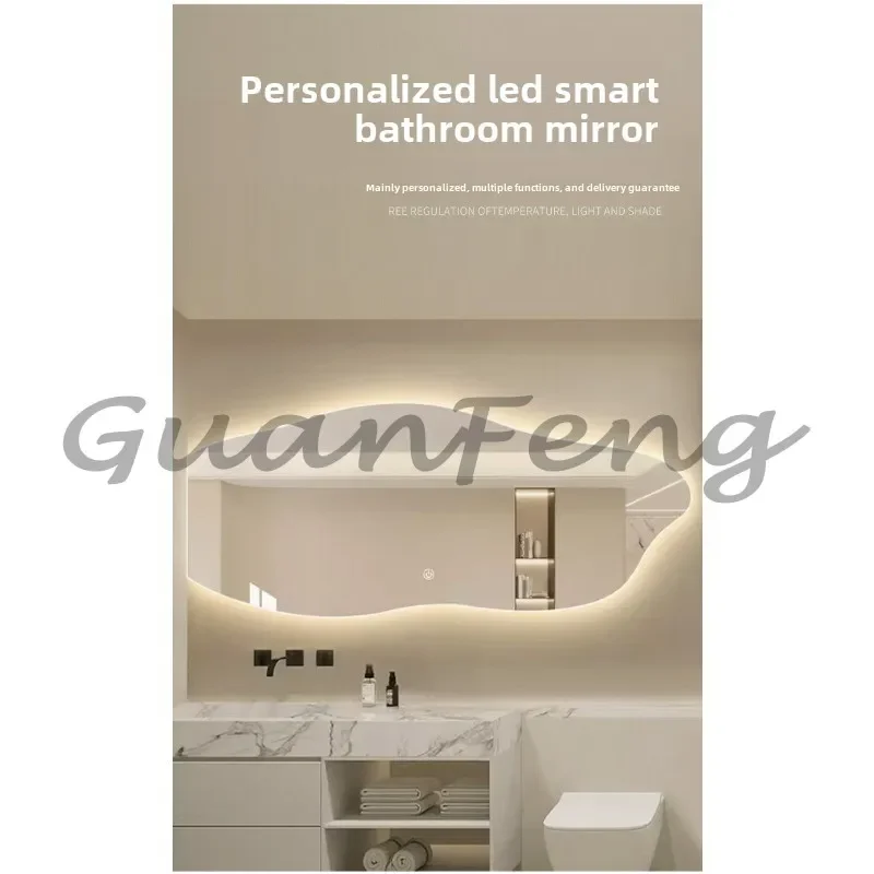 LED Irregular Intelligent Bathroom Mirror, Bathroom Sink, Makeup Mirror, Anti Fog with Light Wall Mounted Decorative Mirror
LED Irregular Intelligent Bathroom Mirror, Bathroom Sink, Makeup Mirror, Anti Fog with Light Wall Mounted Decorative Mirror