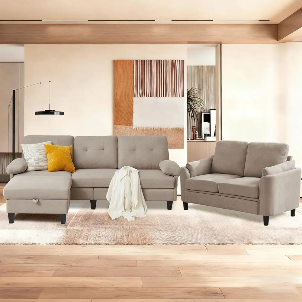 5-Piece Sectional Sofa Set for Living Room, 2-Piece Reclining Couch Set, 84 Wide 3-Seat Sofa & Loveseat with Ottoman and Plush C
5-Piece Sectional Sofa Set for Living Room, 2-Piece Reclining Couch Set, 84 Wide 3-Seat Sofa & Loveseat with Ottoman and Plush C
