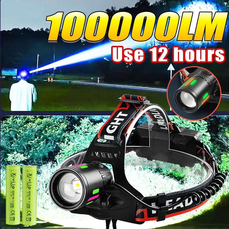 1000000LM Powerful Headlamp USB Rechargeable Headlight Flashlight 500W LED Head lamp Camping Fishing Head Lantern 18650
1000000LM Powerful Headlamp USB Rechargeable Headlight Flashlight 500W LED Head lamp Camping Fishing Head Lantern 18650