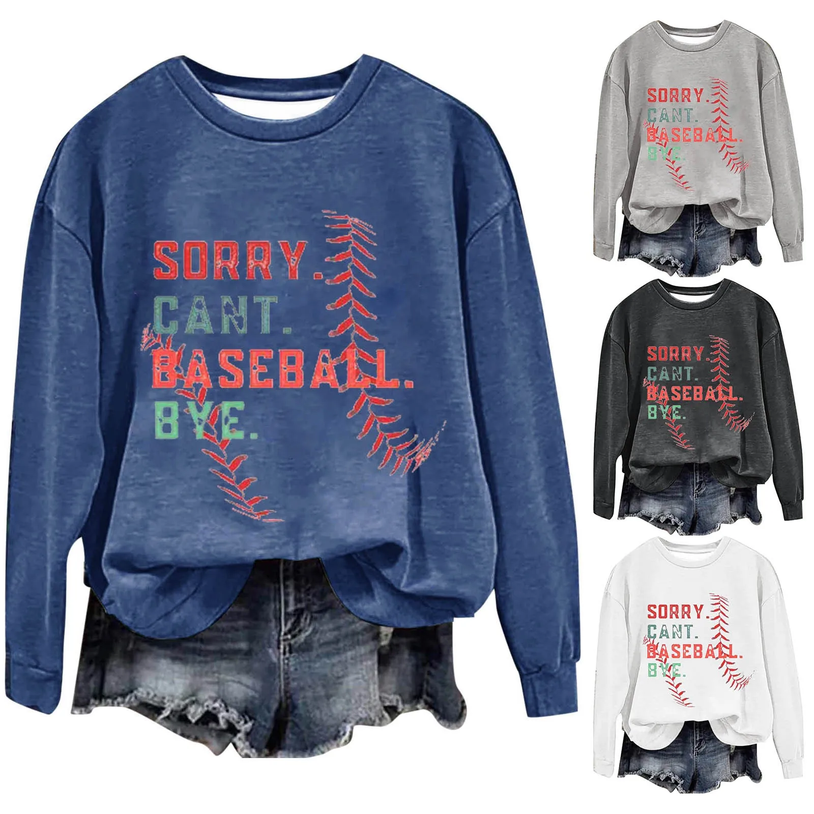 Women's Baseball Printed Crew Neck Multi Color Multi Size Crew Girls Crop Top Sweatshirt Cute Long Shirt Front Zip Jacket Women
Women's Baseball Printed Crew Neck Multi Color Multi Size Crew Girls Crop Top Sweatshirt Cute Long Shirt Front Zip Jacket Women