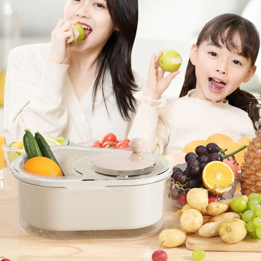 Manual Vegetable Fruits Cleaner Basket Hand Crank Double Layer Vegetable Drain Basket Large Capacity Labor-saving Salad Spinner
Manual Vegetable Fruits Cleaner Basket Hand Crank Double Layer Vegetable Drain Basket Large Capacity Labor-saving Salad Spinner