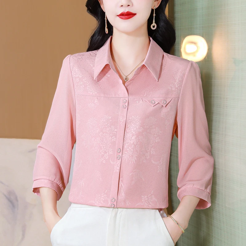 2025 New Middle Aged And Elderly Mother's Clothes Fashion Elegant Loose Summer Three-quarters Sleeve Chiffon Blouses Shirt
2025 New Middle Aged And Elderly Mother's Clothes Fashion Elegant Loose Summer Three-quarters Sleeve Chiffon Blouses Shirt