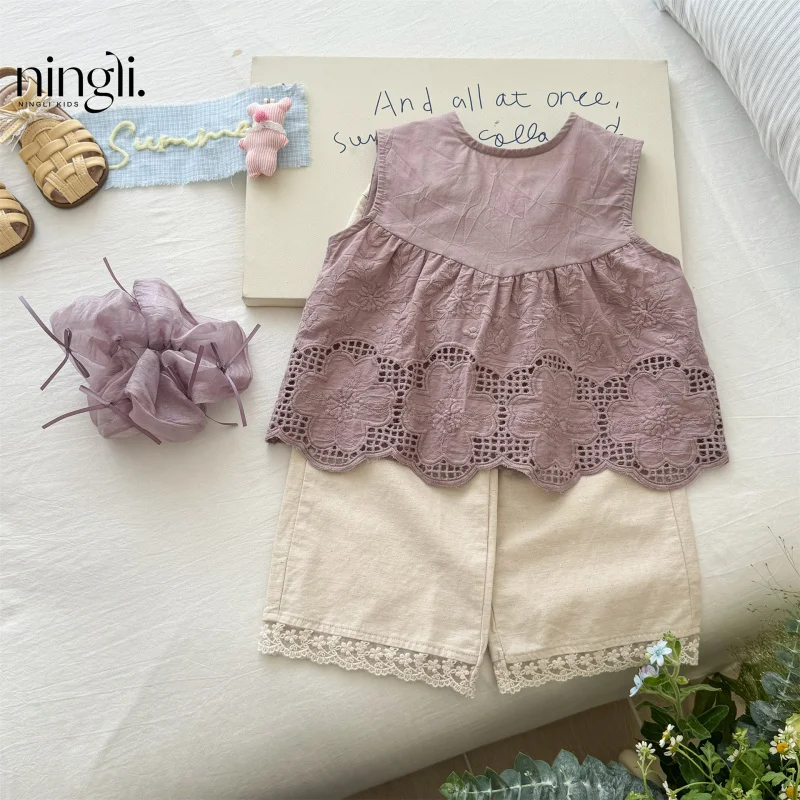 Girls' Summer Clothes2025New Children's Sleeveless Vest Doll Shirt Pants Set Two-Piece Trendy Style
Girls' Summer Clothes2025New Children's Sleeveless Vest Doll Shirt Pants Set Two-Piece Trendy Style