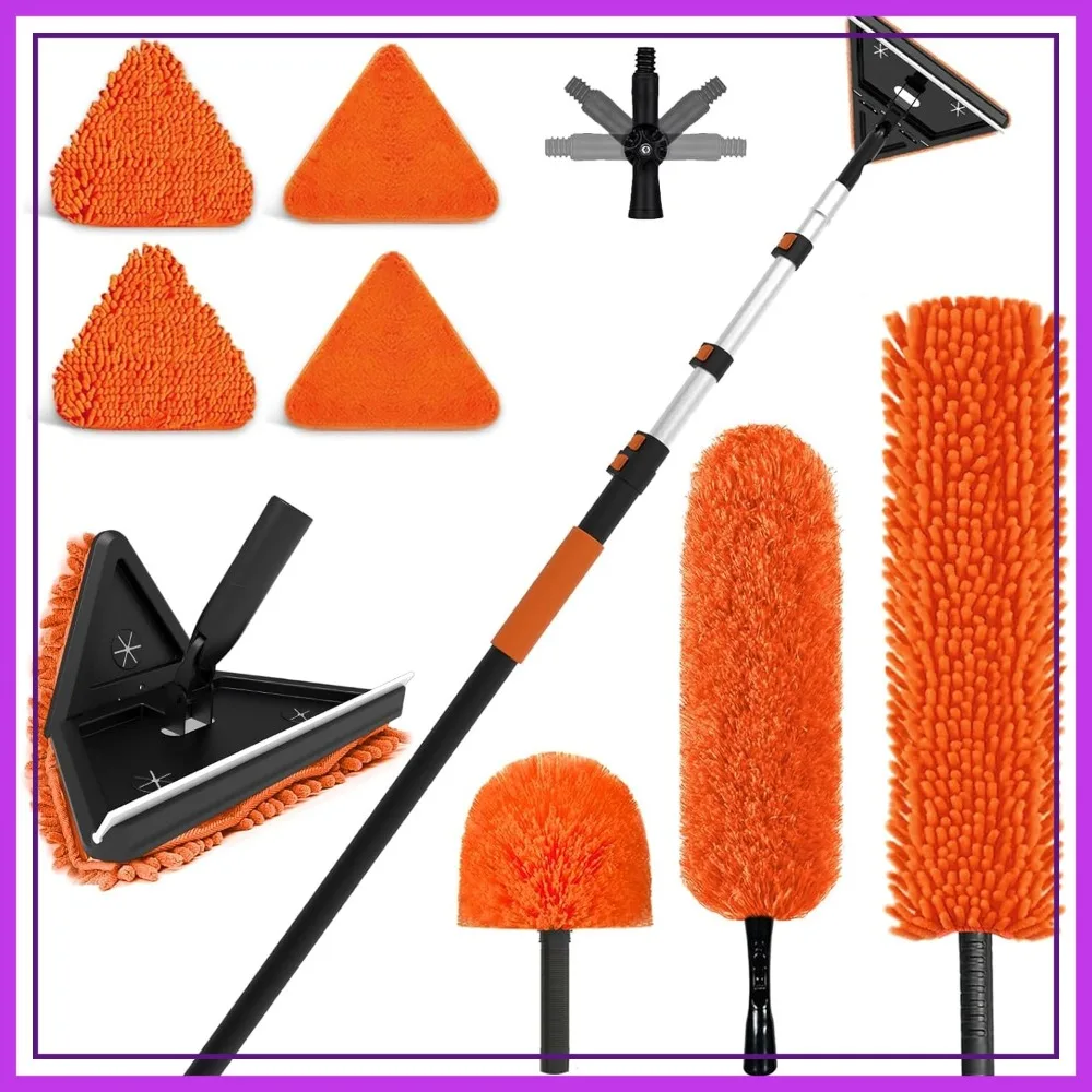 20FT Reach Duster Cleaner Kit, Telescoping Pole, Baseboard Wall Window Mop for High Ceilings Fan Blades Cobweb
20FT Reach Duster Cleaner Kit, Telescoping Pole, Baseboard Wall Window Mop for High Ceilings Fan Blades Cobweb