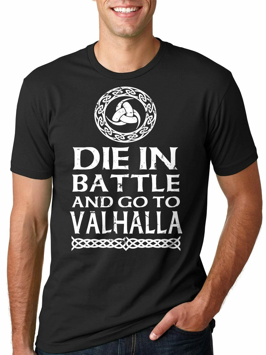 Die In Battle and Go To Valhalla. Vikings Slogan Rune T Shirt. Short Sleeve 100% Cotton Casual T-shirts Loose Top Size S-3XL
Die In Battle and Go To Valhalla. Vikings Slogan Rune T Shirt. Short Sleeve 100% Cotton Casual T-shirts Loose Top Size S-3XL