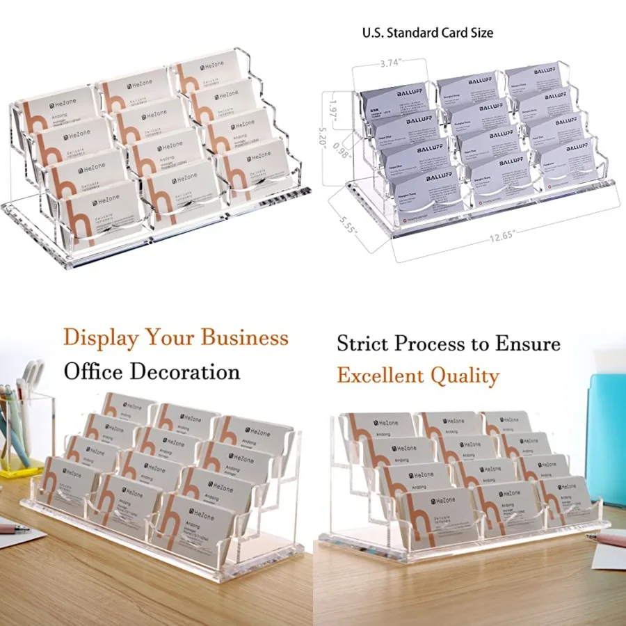 Business Card Holder Display for Desk, 12 Slot 4 Tier Multiple-Clear Acrylic Business Card Stand Set, Holds Approximately 600 C
Business Card Holder Display for Desk, 12 Slot 4 Tier Multiple-Clear Acrylic Business Card Stand Set, Holds Approximately 600 C