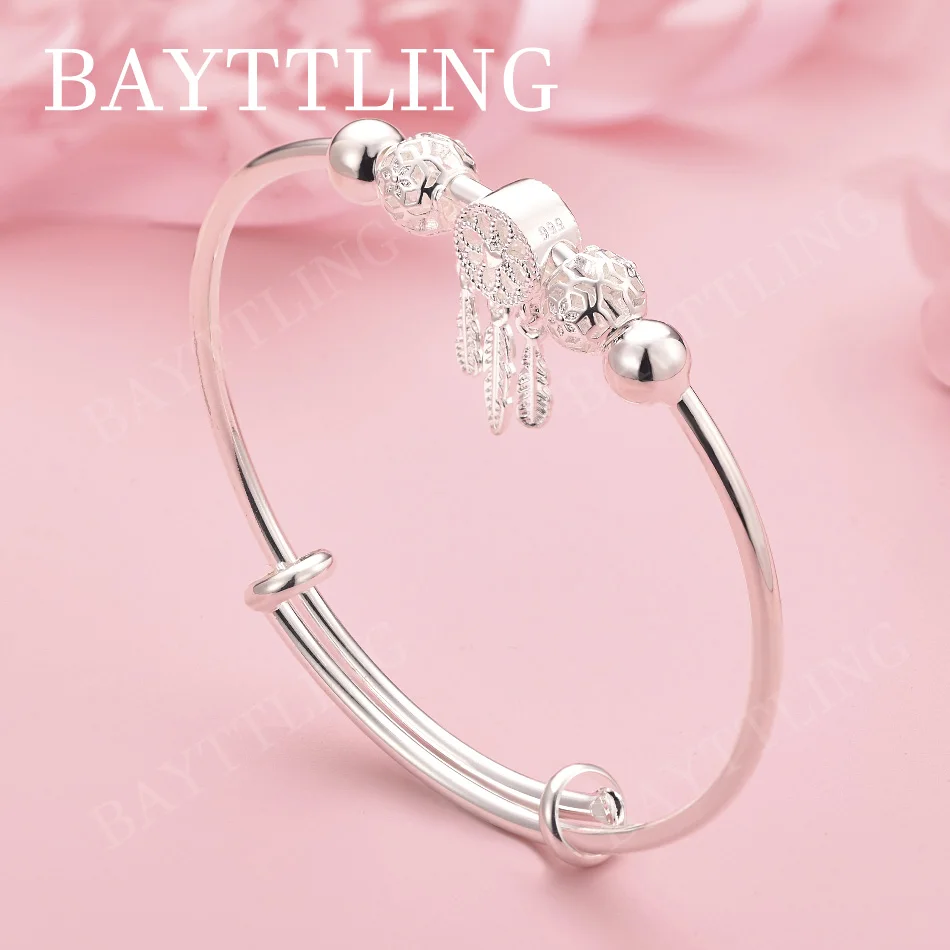 925 Sterling Silver Exquisite Dreamcatcher Bangle, Fashionable Wedding Party Gift Jewelry, Adjustable Bangle
925 Sterling Silver Exquisite Dreamcatcher Bangle, Fashionable Wedding Party Gift Jewelry, Adjustable Bangle