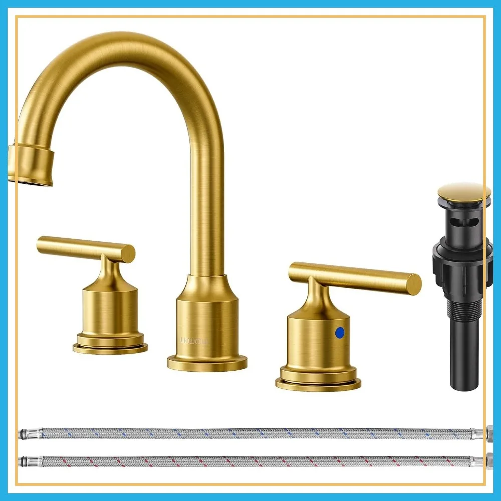 3 Hole Bathroom Faucet Widespread Vanity Faucet 2 Handle Brass Basin Faucet with Pop Up Drain 8 Inch Mixer Tap Antique Gold
3 Hole Bathroom Faucet Widespread Vanity Faucet 2 Handle Brass Basin Faucet with Pop Up Drain 8 Inch Mixer Tap Antique Gold