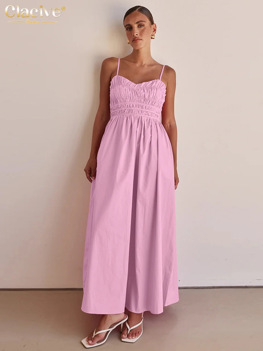 Clacive Sexy Loose Pink Cotton Women's Dress Summer Strap Sleeveless Ankle Length Dresses Fashion Classic Backless Female Dress
Clacive Sexy Loose Pink Cotton Women's Dress Summer Strap Sleeveless Ankle Length Dresses Fashion Classic Backless Female Dress