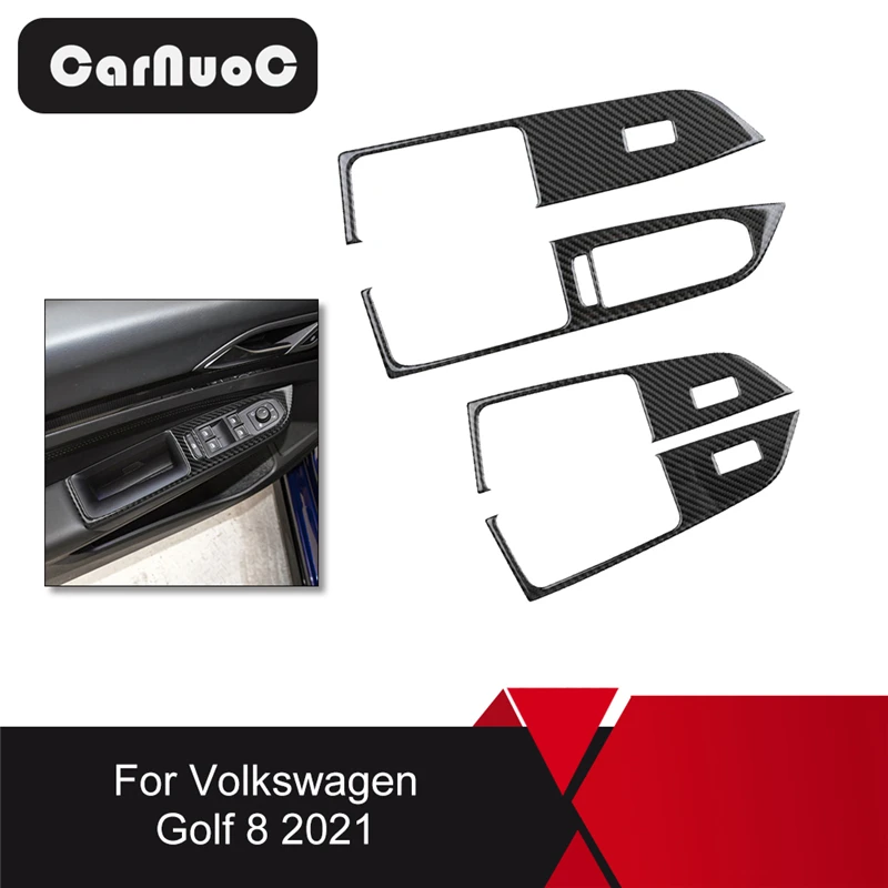 Car-styling Carbon Fiber Texture Window Lift Control Switch Panel Cover Trim For VW Golf 8 2021
Car-styling Carbon Fiber Texture Window Lift Control Switch Panel Cover Trim For VW Golf 8 2021