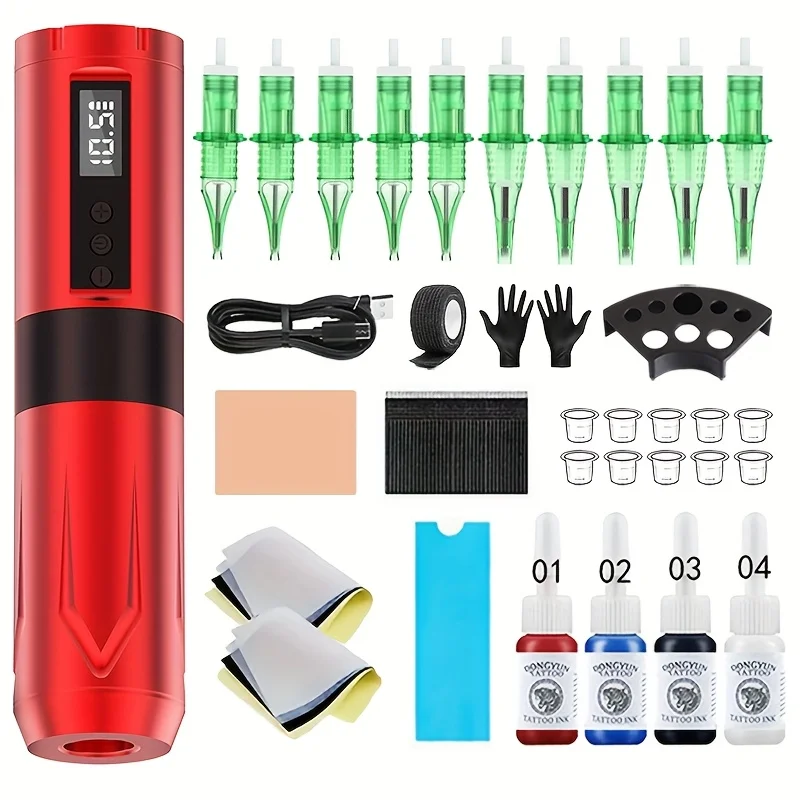 Полный набор для татуировки, сумка для инструментов, перезаряжаемая от USB, литиевая батарея 2000 мАч, 10 наконечников игл, 4 цвета чернил, праздничные подарки
Полный набор для татуировки, сумка для инструментов, перезаряжаемая от USB, литиевая батарея 2000 мАч, 10 наконечников игл, 4 цвета чернил, праздничные подарки