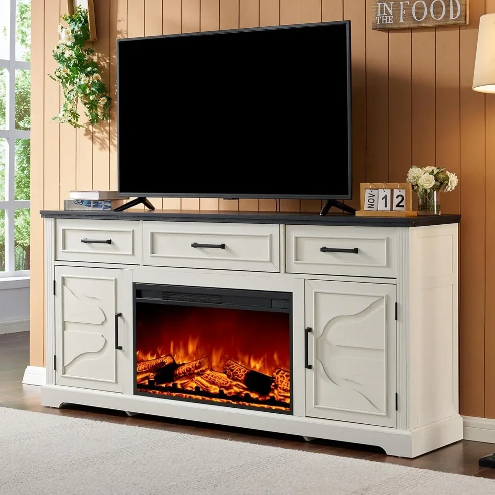70" Farmhouse Fireplace TV Stand, Entertainment Center Table with 30'' Electric Fireplace, TV Console with Storage Cabinet Draw
70" Farmhouse Fireplace TV Stand, Entertainment Center Table with 30'' Electric Fireplace, TV Console with Storage Cabinet Draw