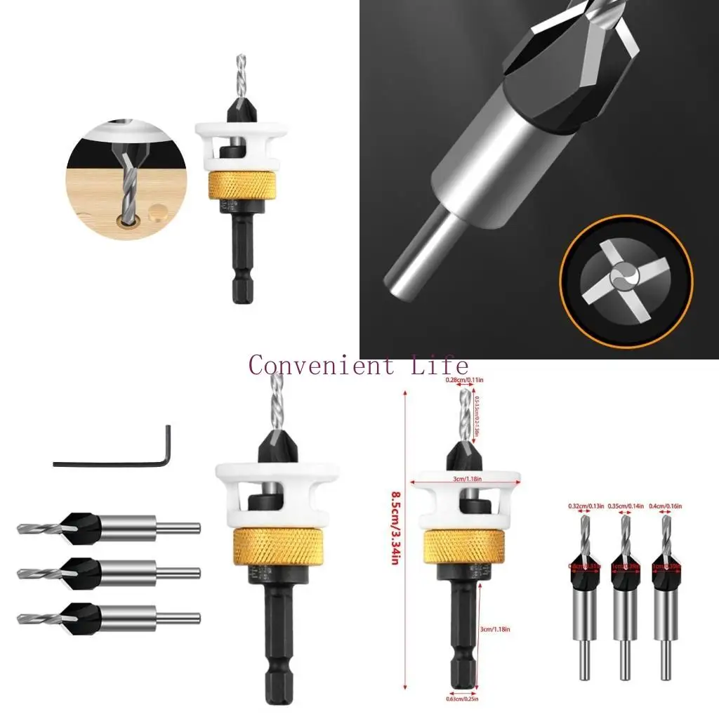 L1EE Woodworker Essential Countersink Drill Bit, Adjustable Fit for Perfect Screw Fit
L1EE Woodworker Essential Countersink Drill Bit, Adjustable Fit for Perfect Screw Fit
