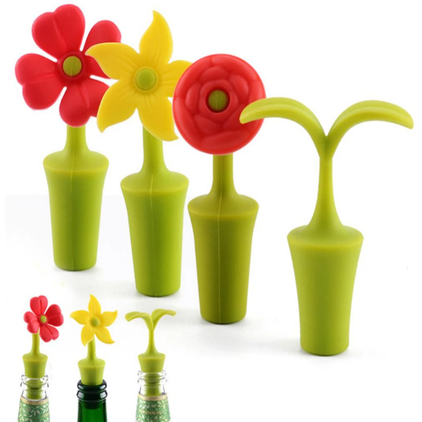Silicone Sealed Wine Stopper Wine Beer Champagne Reusable Colorful Floral Wine Stopper Decoration One Convenient Kitchen Restaur
Silicone Sealed Wine Stopper Wine Beer Champagne Reusable Colorful Floral Wine Stopper Decoration One Convenient Kitchen Restaur