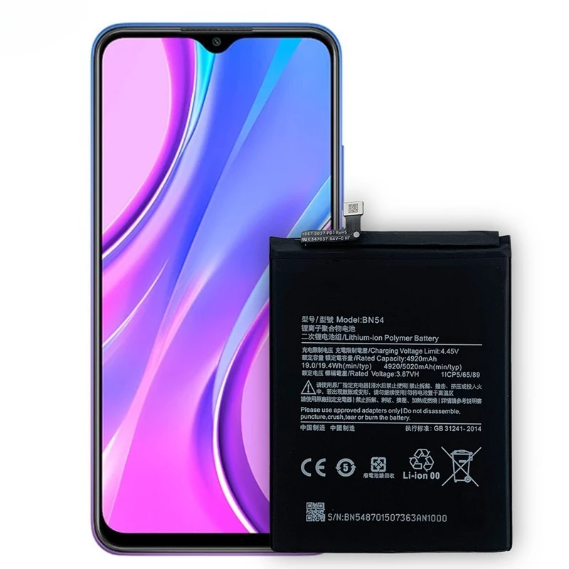 BN54 for Xiaomi Redmi Note 9/ 9/poco M2/Redmi 10X 4G/Redmi 9 Prime Phone Battery High Quality High Capacity Replacement Bateria
BN54 for Xiaomi Redmi Note 9/ 9/poco M2/Redmi 10X 4G/Redmi 9 Prime Phone Battery High Quality High Capacity Replacement Bateria