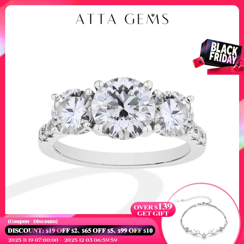 ATTAGEMS Full Moissanite Ring Round Cut DVVS1 925 Sterling Silver for Women Engagement Wedding Jewelry Gift Shipping from theUSA
ATTAGEMS Full Moissanite Ring Round Cut DVVS1 925 Sterling Silver for Women Engagement Wedding Jewelry Gift Shipping from theUSA