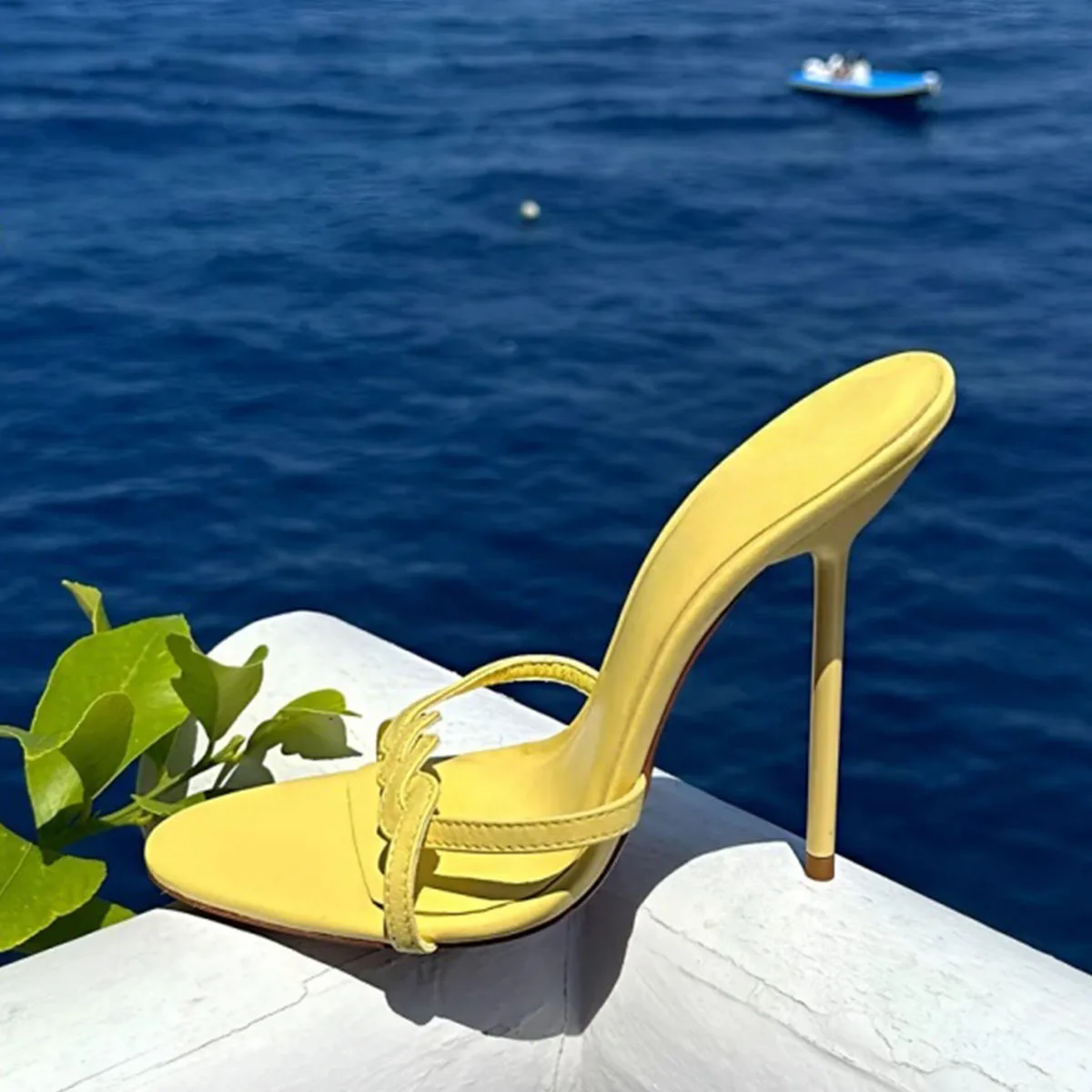 Arden Furtado Summer Yellow ribbon Round toe Slip-on Thin heel Super high heel Sexy Word slippers white Wedding shoes
Arden Furtado Summer Yellow ribbon Round toe Slip-on Thin heel Super high heel Sexy Word slippers white Wedding shoes