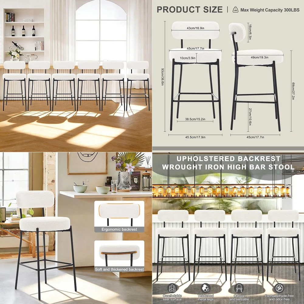 Modern Linen Counter Stools Set of 5, Upholstered 26.5 Counter Height Barstools with Natural Wood Legs Mid Century Round Island
Modern Linen Counter Stools Set of 5, Upholstered 26.5 Counter Height Barstools with Natural Wood Legs Mid Century Round Island