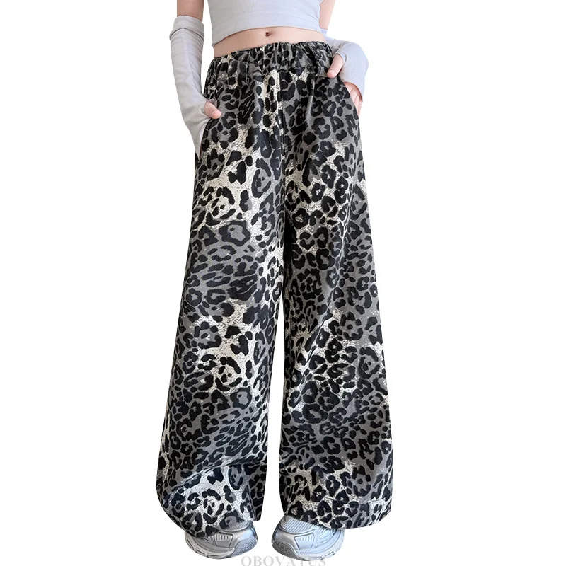 Teen Girls Leopard Print Pants Vintage Kids Casual Hip Pop Wide Leg Trousers Trendy High Waist Children New Fashion Streetwear
Teen Girls Leopard Print Pants Vintage Kids Casual Hip Pop Wide Leg Trousers Trendy High Waist Children New Fashion Streetwear