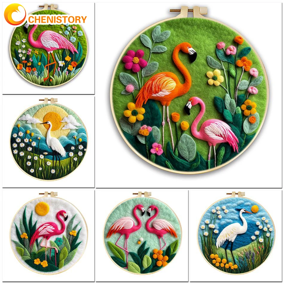 CHENISTORY DIY Wool Felting Painting With Embroidery Crane Wool Painting Kit Diy Felt Animal Kit Needle Felt For Home Decors
CHENISTORY DIY Wool Felting Painting With Embroidery Crane Wool Painting Kit Diy Felt Animal Kit Needle Felt For Home Decors