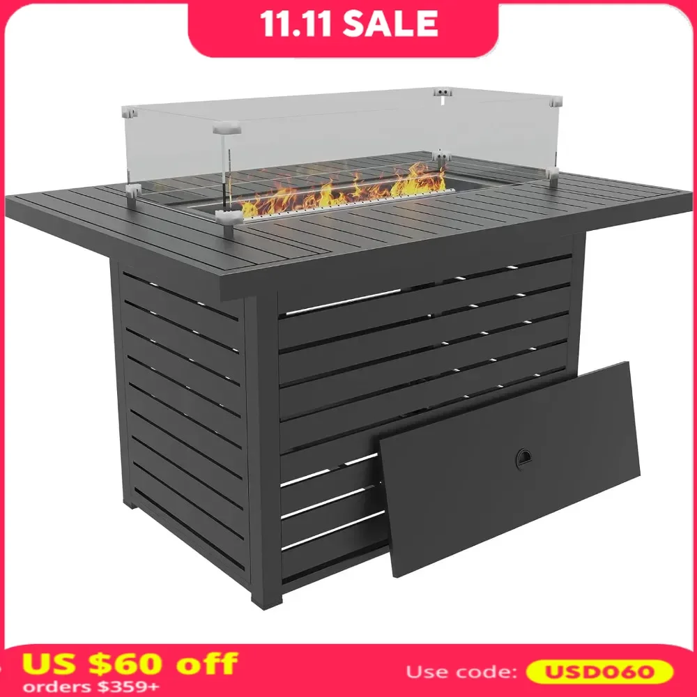 43.3 Inch Propane Fire Pit with Lid,Glass Wind Guard Gas Firepit Table for Garden/Patio,CSA Certification,2 in 1 Firepit Table
43.3 Inch Propane Fire Pit with Lid,Glass Wind Guard Gas Firepit Table for Garden/Patio,CSA Certification,2 in 1 Firepit Table