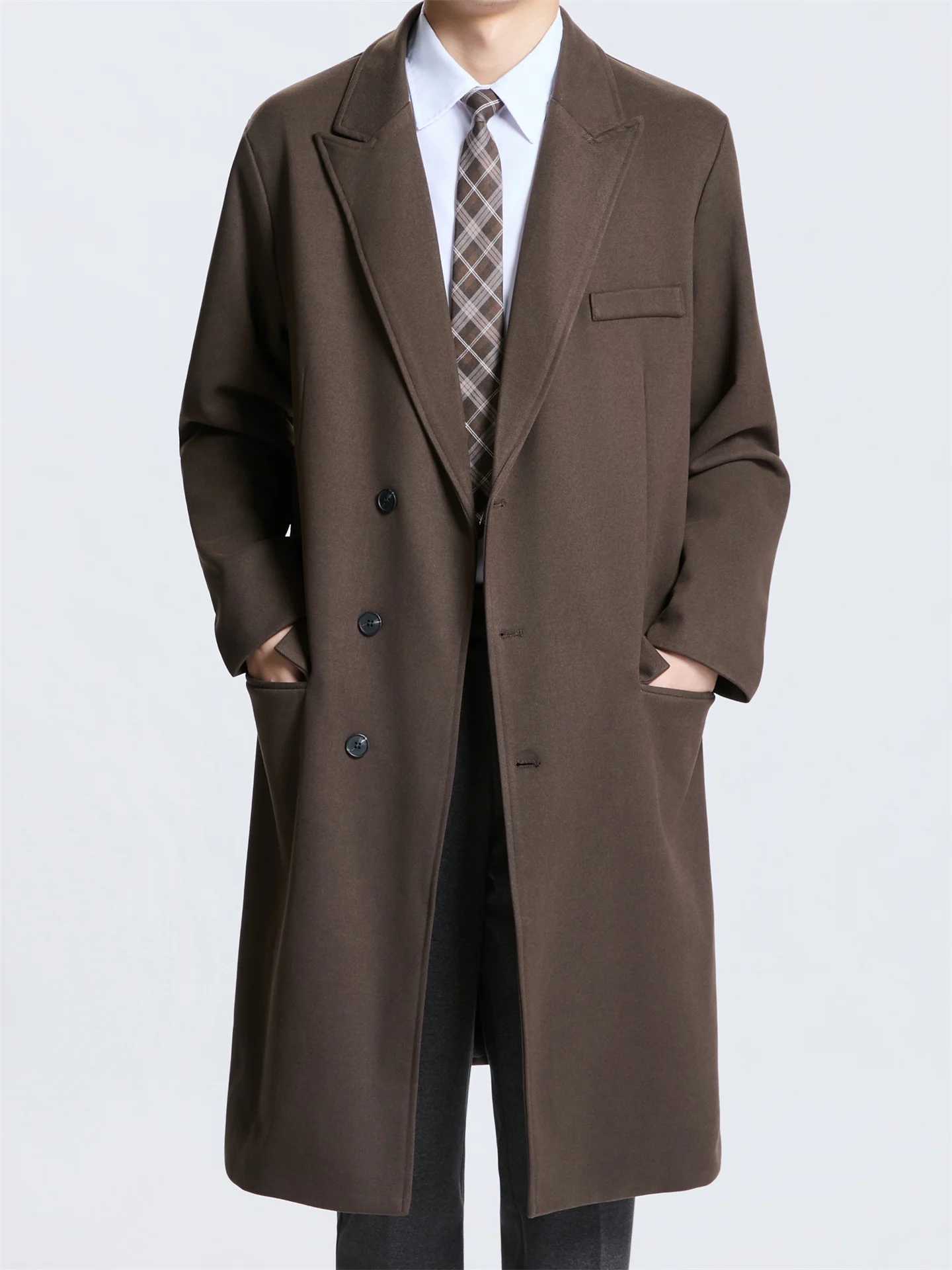 Autumn Winter Men's Woolen Jaet Mid-Length Briti Sle Haome Mysterious Mature Faionable Windbreaker Coat
Autumn Winter Men's Woolen Jaet Mid-Length Briti Sle Haome Mysterious Mature Faionable Windbreaker Coat