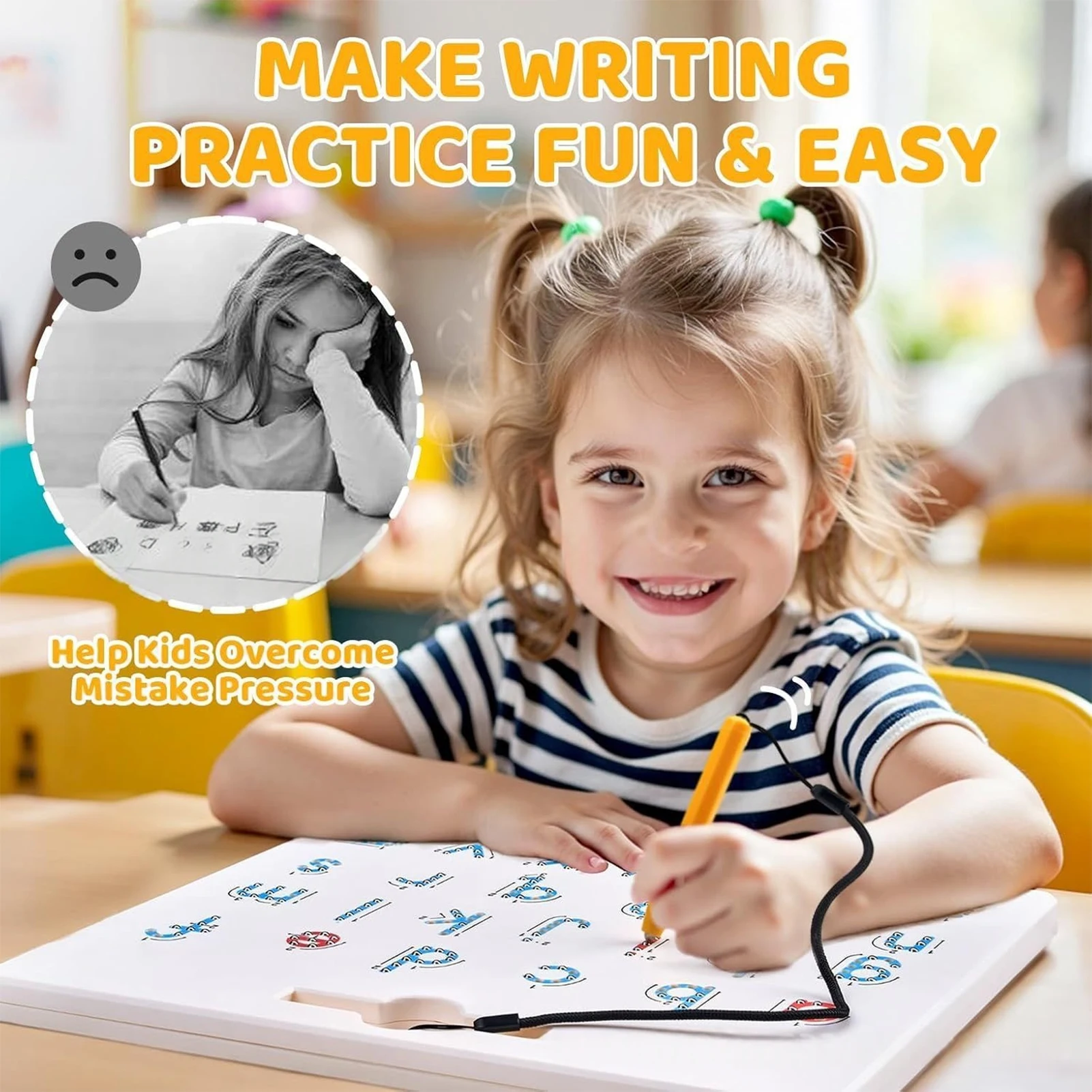 Double Sided Magnetic Drawing Board with Steel Beads for Kids 5-7 Years Old Learning Writing Practice Alphabet Numbers Tracing
Double Sided Magnetic Drawing Board with Steel Beads for Kids 5-7 Years Old Learning Writing Practice Alphabet Numbers Tracing